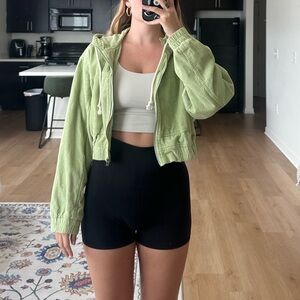 Cropped ribbed jacket